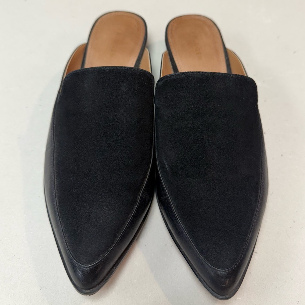 HALOGEN Corbin Black Suede Leather combo mule Size 6.5 - Picture 2 of 6